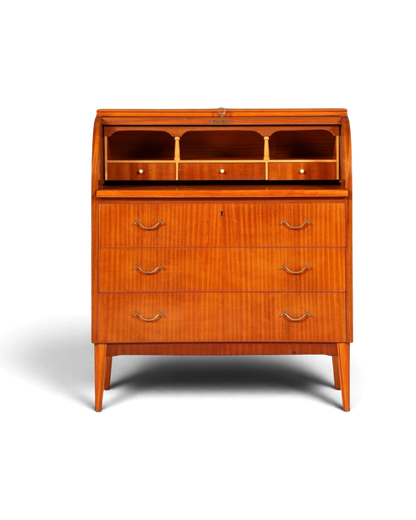 Wunderschöner Mid Century Rollladen Sekretär echt Holz Büro Schrank Vintage Schreibkommode