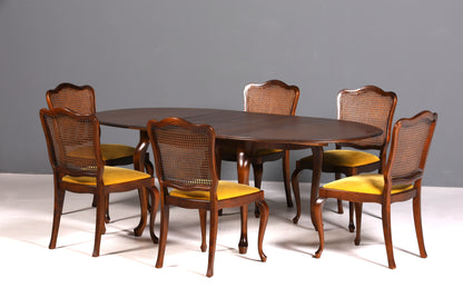 Ensemble de 6 magnifiques chaises Chippendale de style baroque, chaises rembourrées, chaises de cuisine, chaises de salle à manger