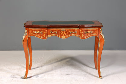 Traumhafter Louis XV Stil Schreibtisch French Desk Antik Barock Stil grün Bürotisch