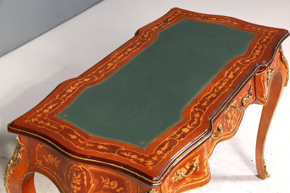Traumhafter Louis XV Stil Schreibtisch French Desk Antik Barock Stil grün Bürotisch