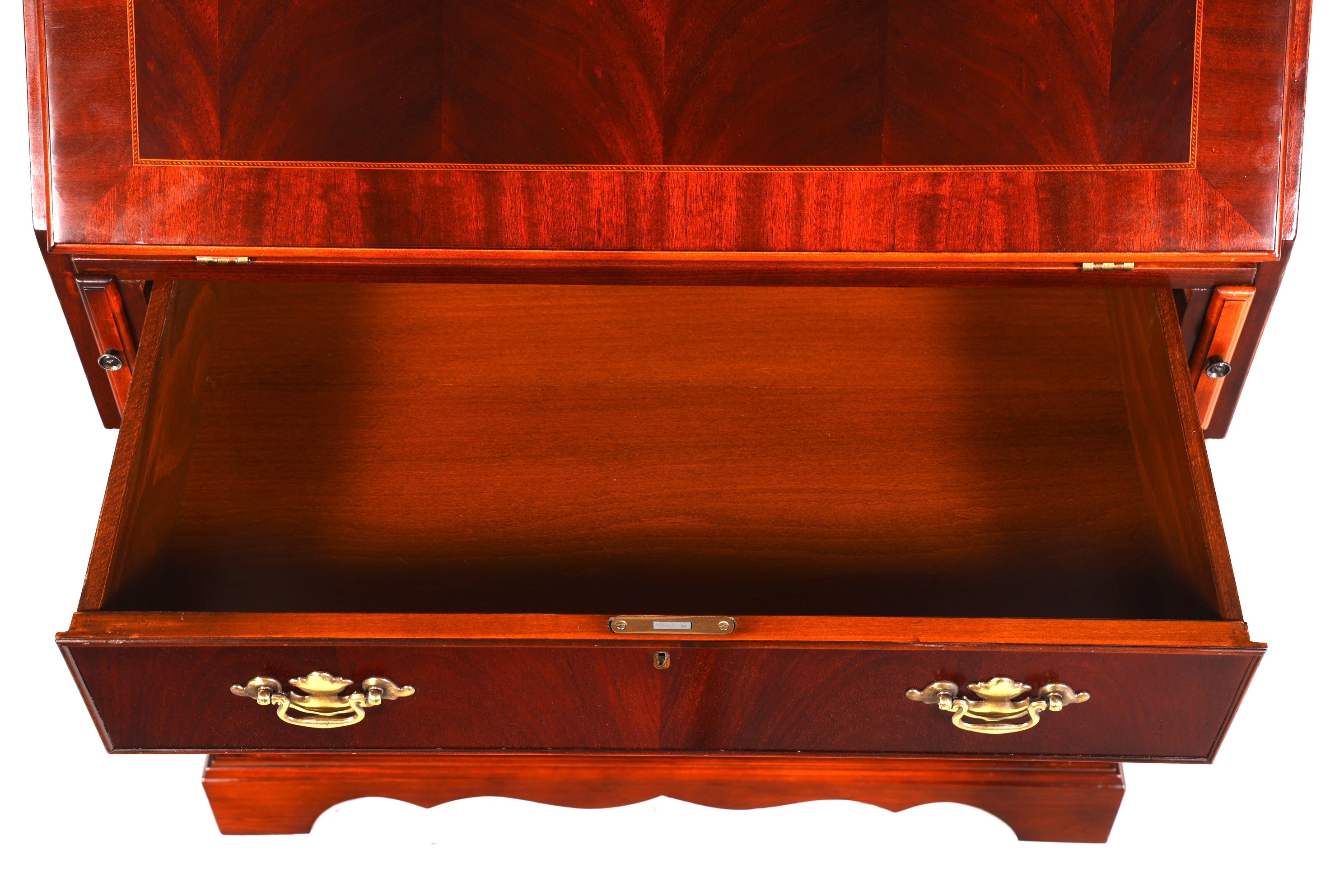 Magnifique secrétaire anglais, vitrine ancienne en acajou des années 1960, Royaume-Uni