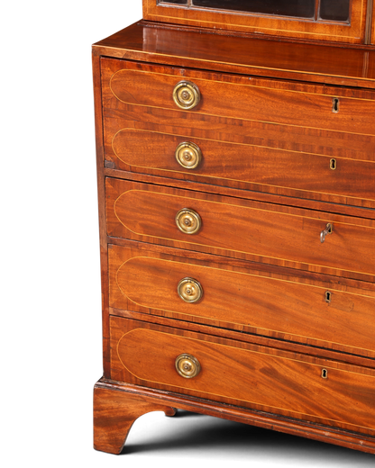 G785 Finish Wunderschöne Englische Vitrine Bibliothek Sekretär echt Holz Antik Schrank Regal (Kopie)
