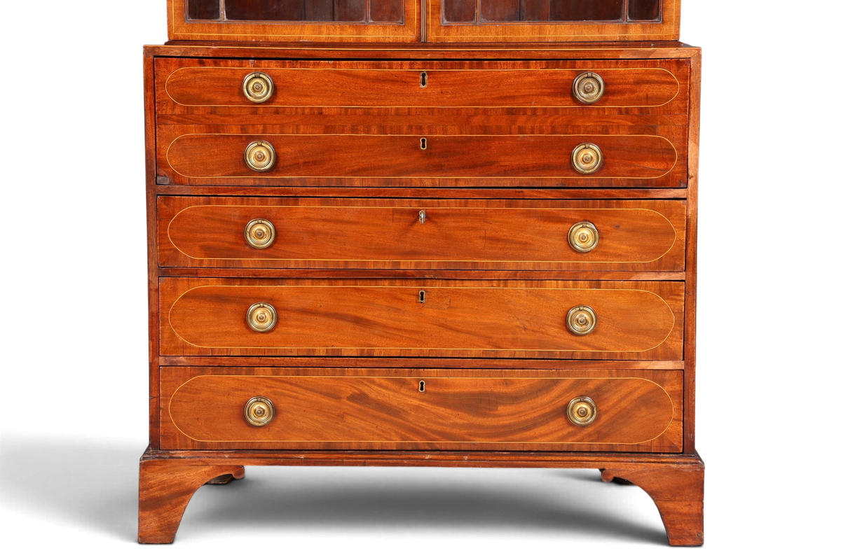 G785 Finish Wunderschöne Englische Vitrine Bibliothek Sekretär echt Holz Antik Schrank Regal (Kopie)
