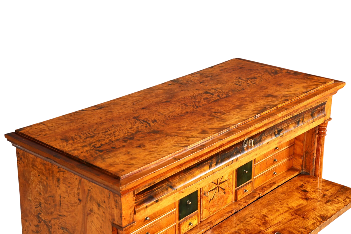 G794 Finish Wunderschöner Original Biedermeier Sekretär um 1860 Englisch Kommode Antik Bürokommode (Kopie)