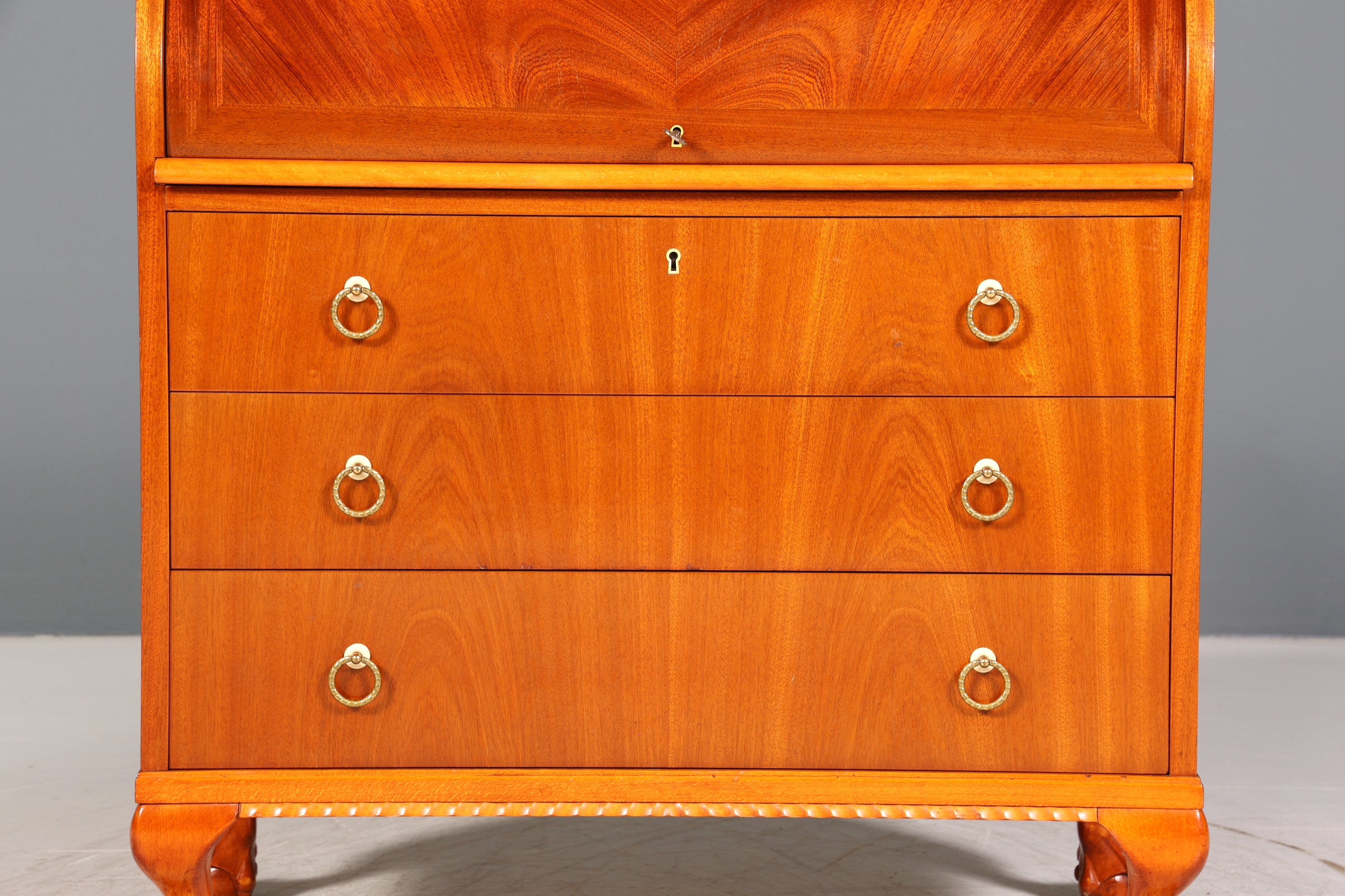 Traumhafter Rollladen Sekretär um 1930 Büro Kommode echt Holz Barock Stil Schreibtisch Bürokommode