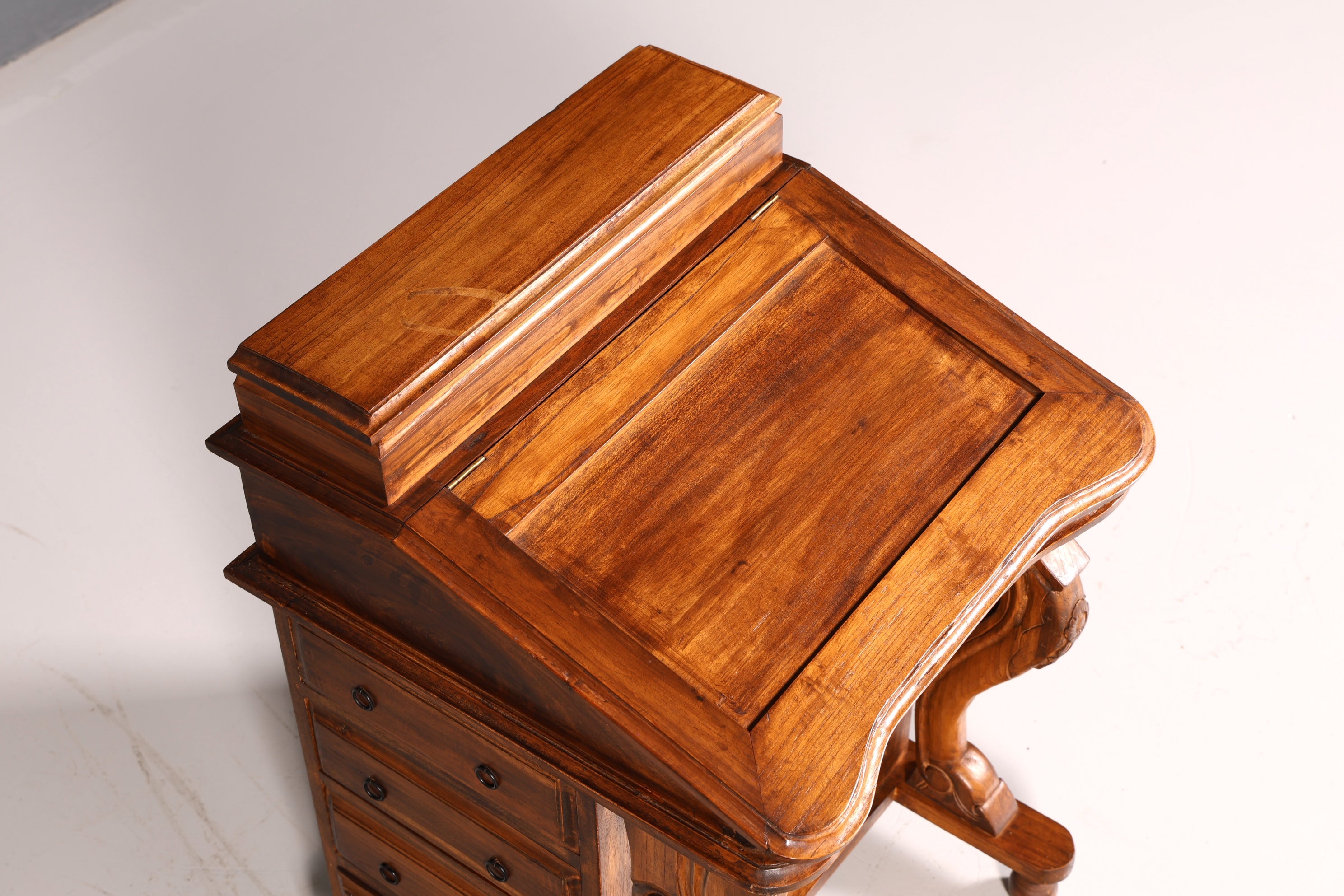 Magnifique bureau Davenport anglais, secrétaire, commode à écrire de style victorien, commode ancienne vintage