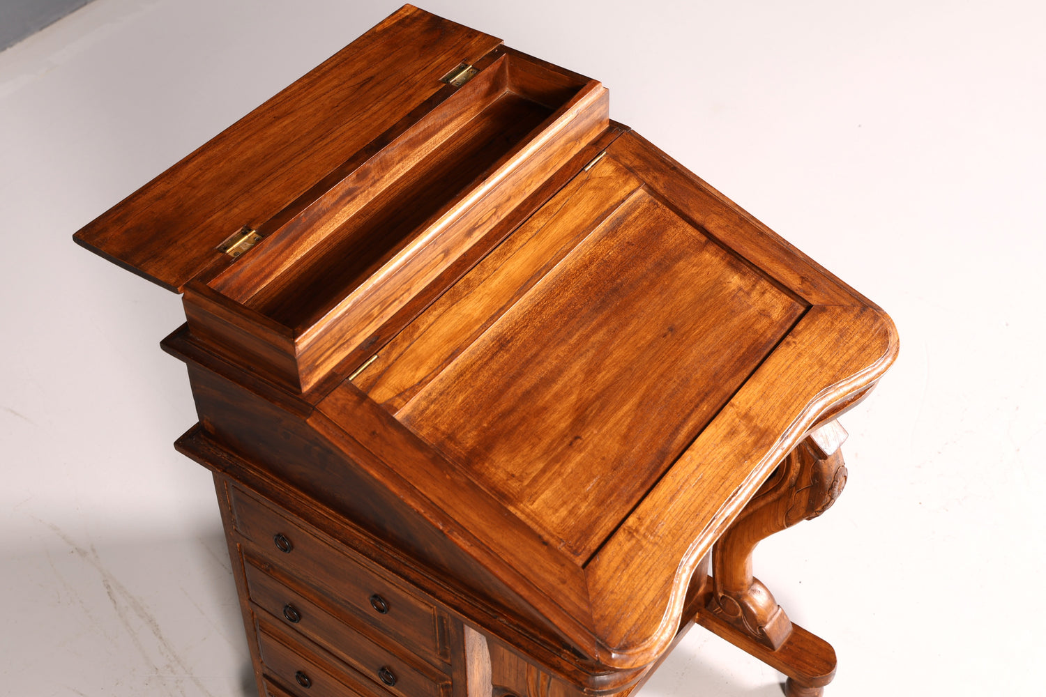Magnifique bureau Davenport anglais, secrétaire, commode à écrire de style victorien, commode ancienne vintage