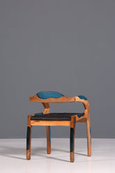 Epoxy Sessel "Arnson Plus Blue" Epoxidharz Armlehnsessel Massiv Nussbaum Sekretär Stuhl