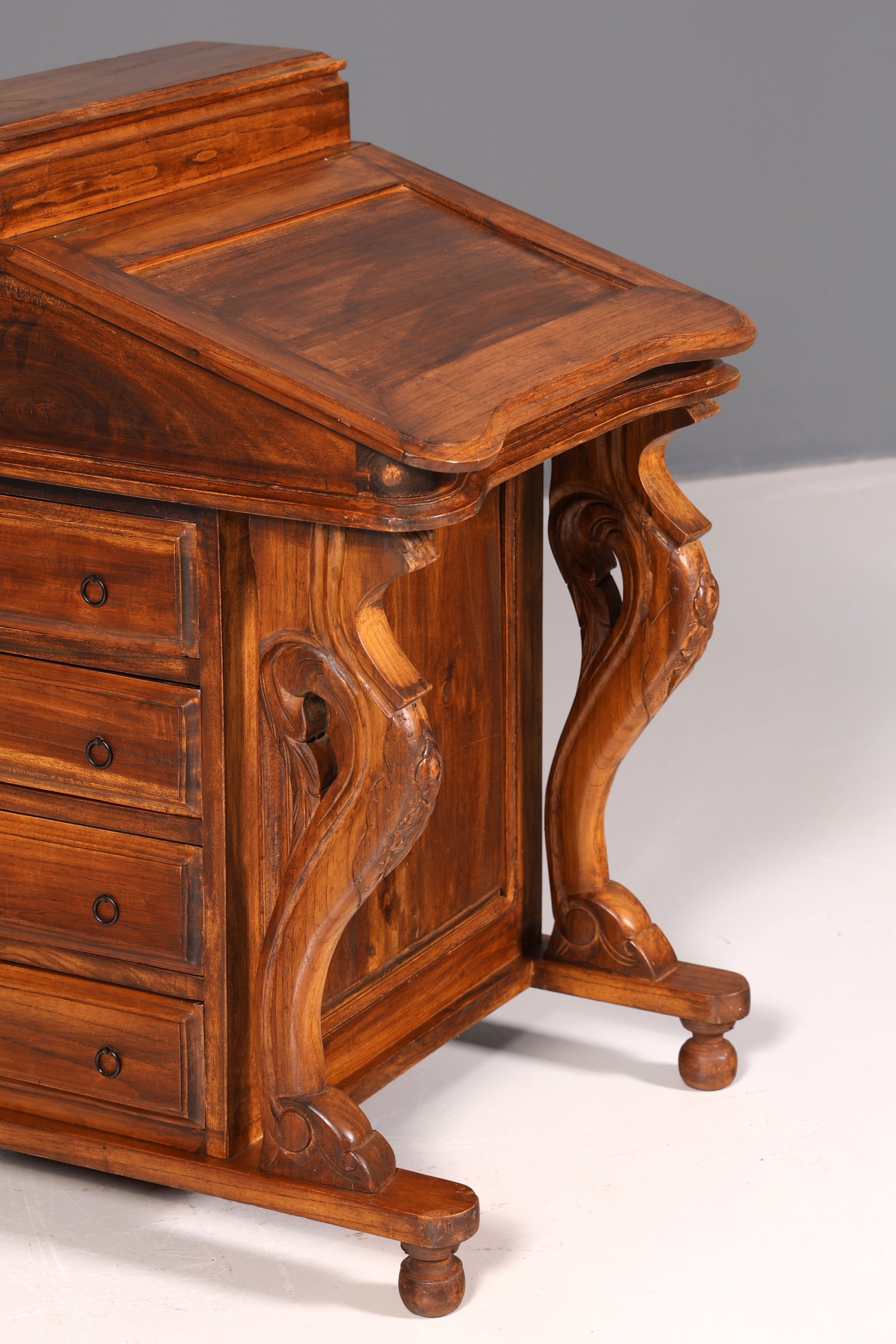 Magnifique bureau Davenport anglais, secrétaire, commode à écrire de style victorien, commode ancienne vintage