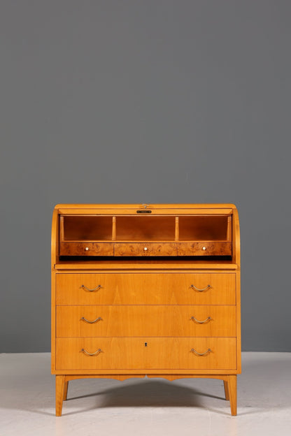 Stilvoller Mid Century Rollladen Sekretär Danish Design echt Holz Rollladen Kommode