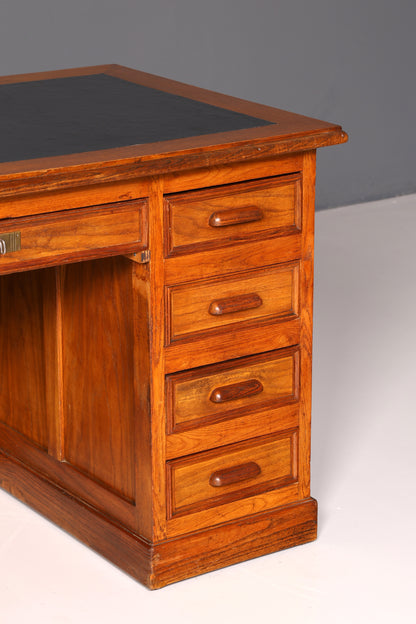 Magnifique bureau de style Bauhaus et Art déco, table de bureau en chêne antique vintage