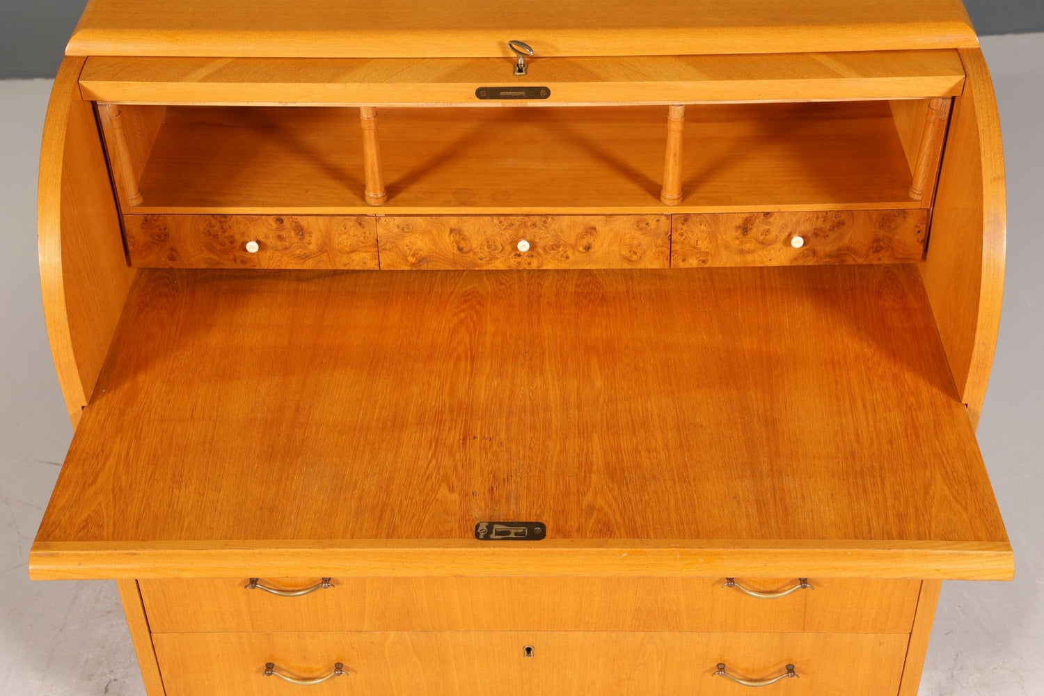 Stilvoller Mid Century Rollladen Sekretär Danish Design echt Holz Rollladen Kommode