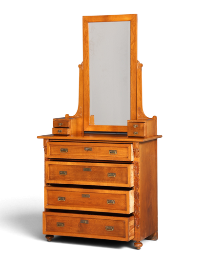 Traumhafte Jugendstil Kommode Antik Sideboard mit Spiegel Flurkommode Frisierkommode