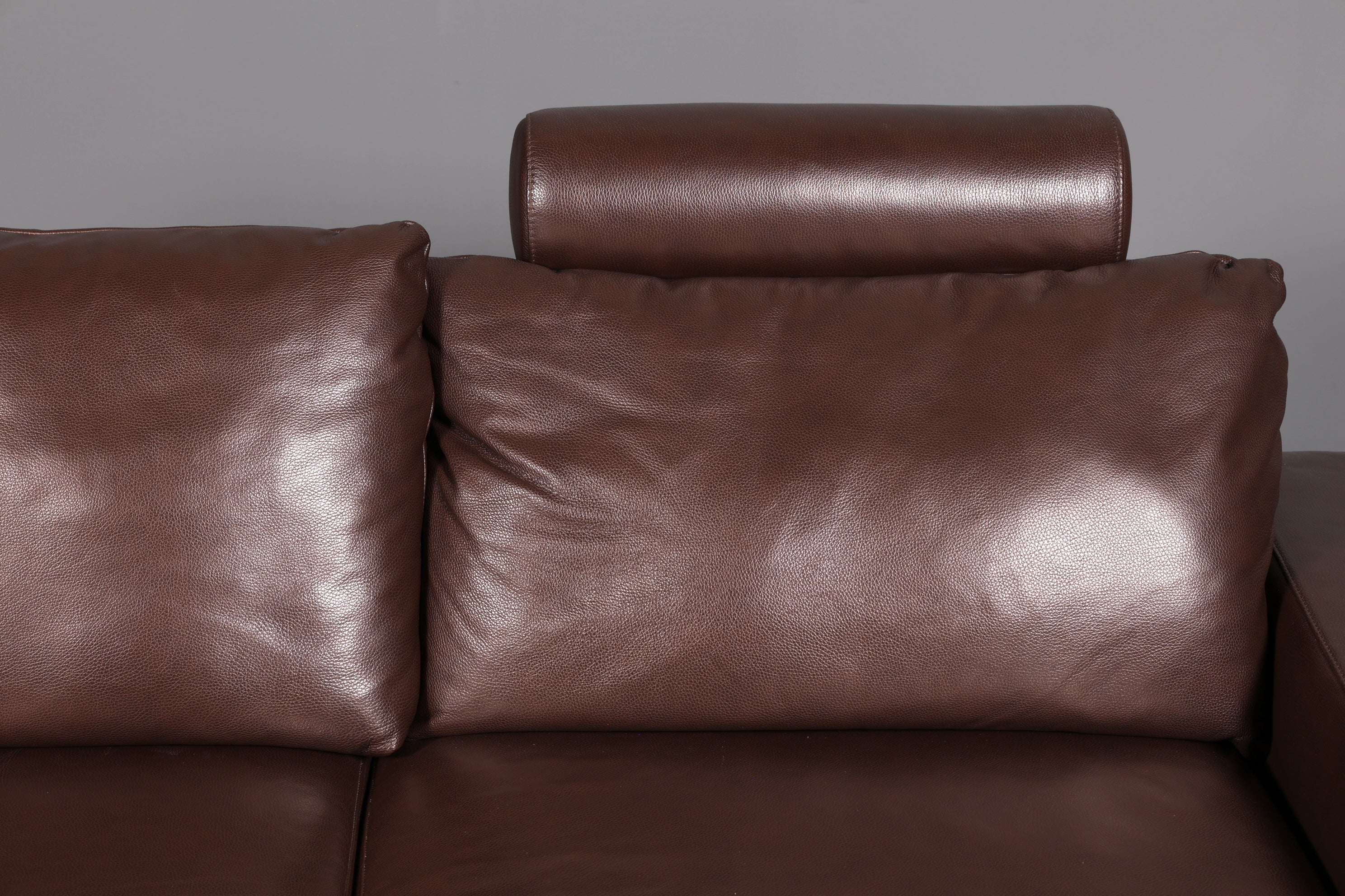 Wunderschönes Stressless E200 Ecksofa Echtleder Braun Sofa mit Récamière Hocker Ledersofa Couch Vintage
