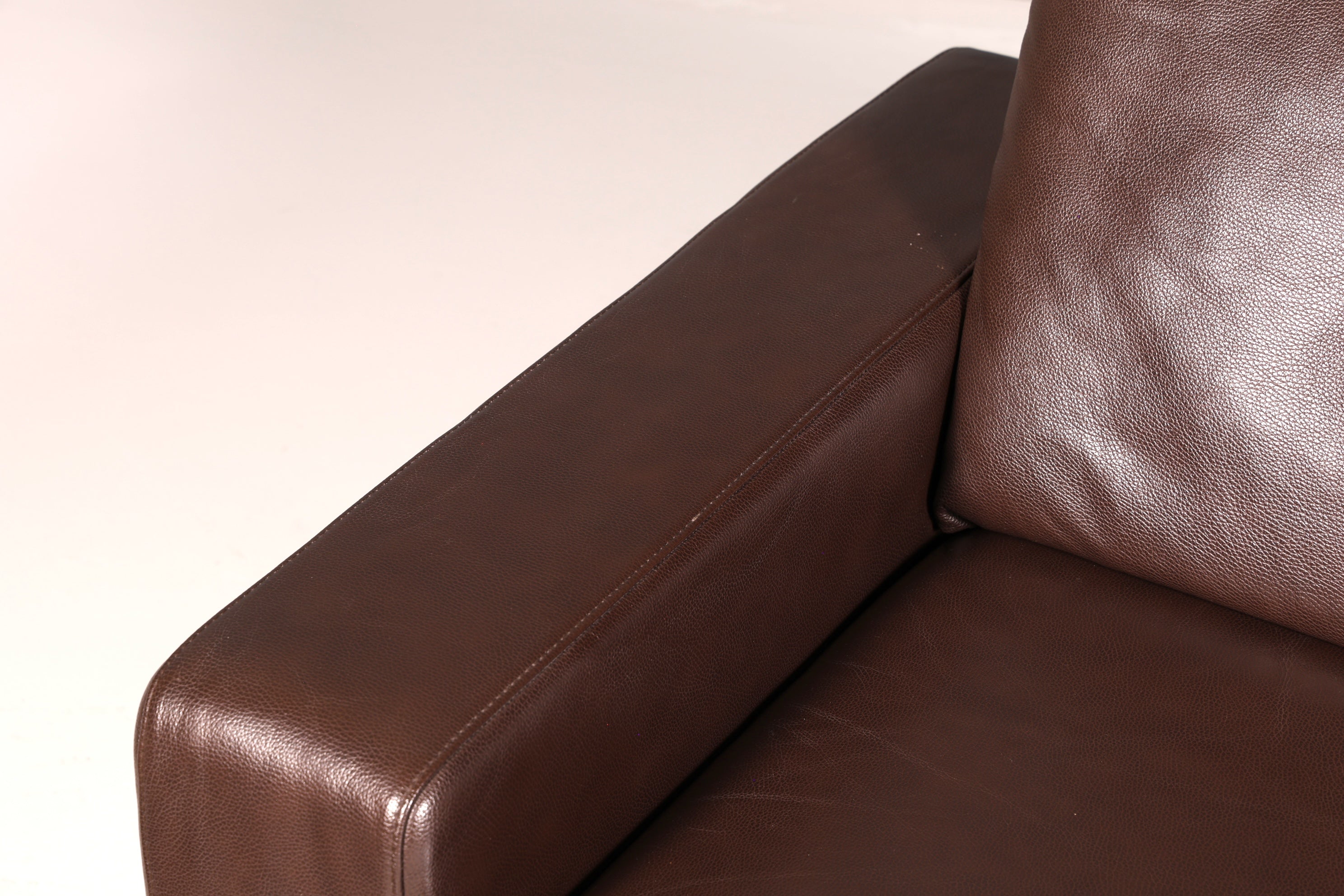 Wunderschönes Stressless E200 Ecksofa Echtleder Braun Sofa mit Récamière Hocker Ledersofa Couch Vintage