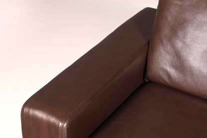 Wunderschönes Stressless E200 Ecksofa Echtleder Braun Sofa mit Récamière Hocker Ledersofa Couch Vintage