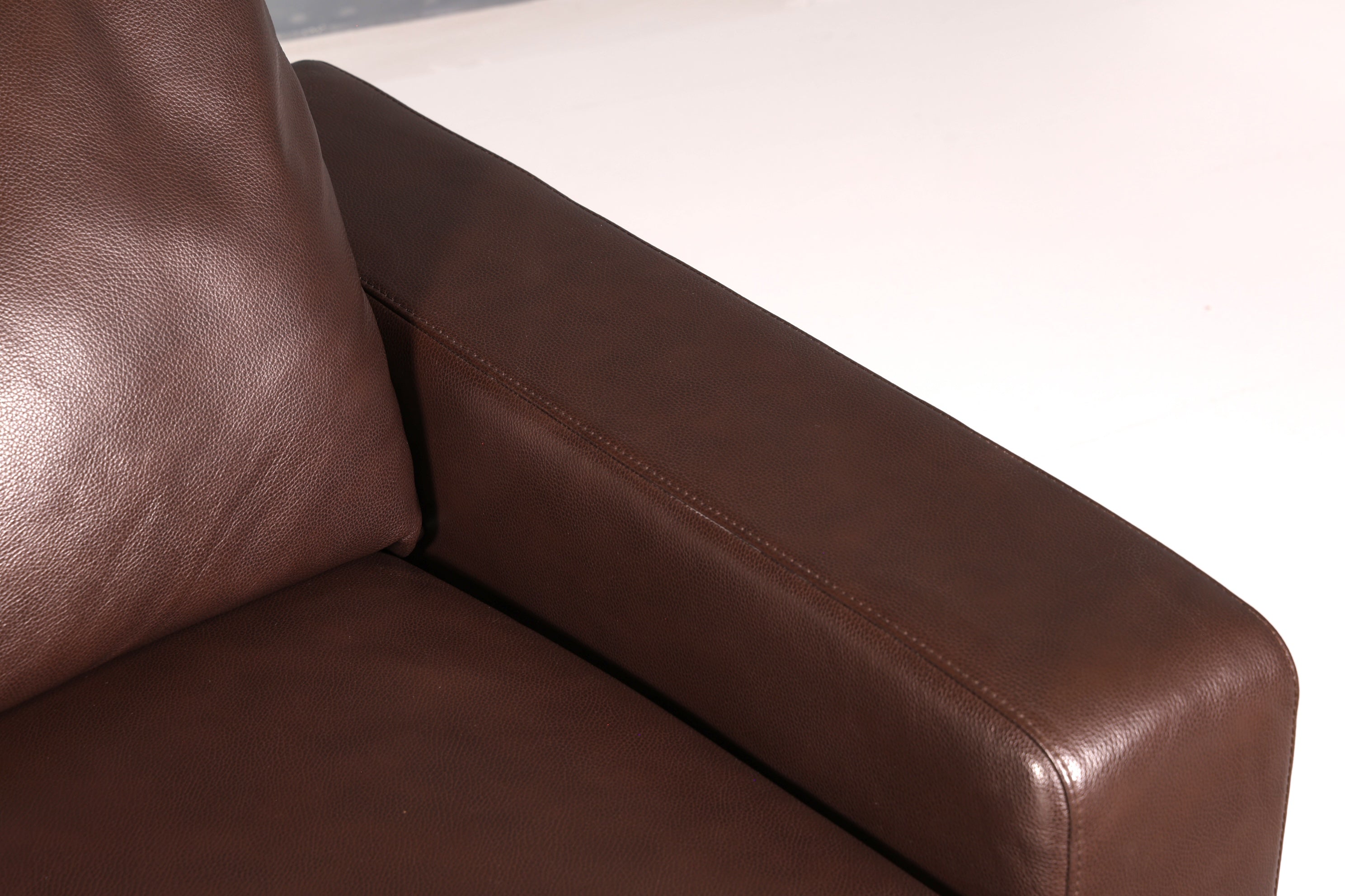 Wunderschönes Stressless E200 Ecksofa Echtleder Braun Sofa mit Récamière Hocker Ledersofa Couch Vintage