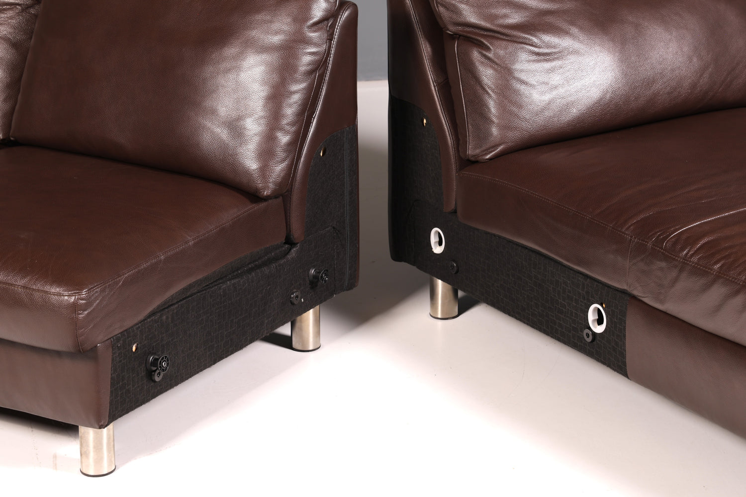 Wunderschönes Stressless E200 Ecksofa Echtleder Braun Sofa mit Récamière Hocker Ledersofa Couch Vintage