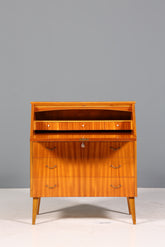 Schlichter Mid Century Sekretär Vintage Schreibmöbel echt Holz Kommode Office Secretary