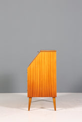 Schlichter Mid Century Sekretär Vintage Schreibmöbel echt Holz Kommode Office Secretary