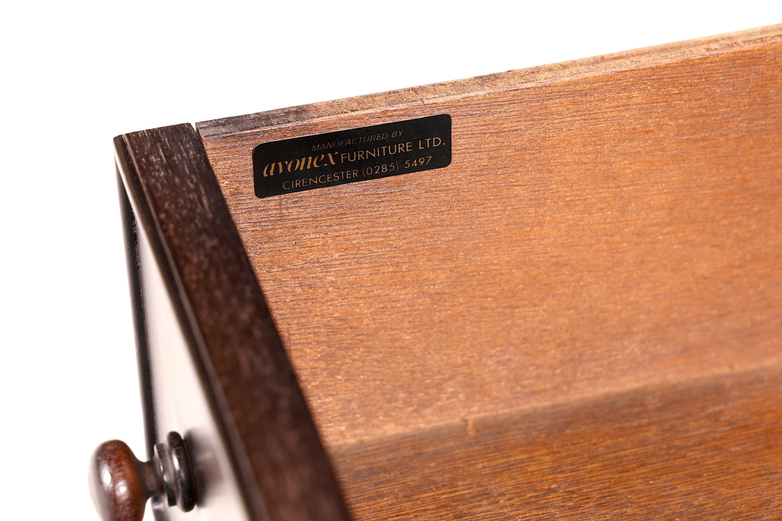 Magnifique bureau anglais Davenport, secrétaire avec plateau en cuir et commode.