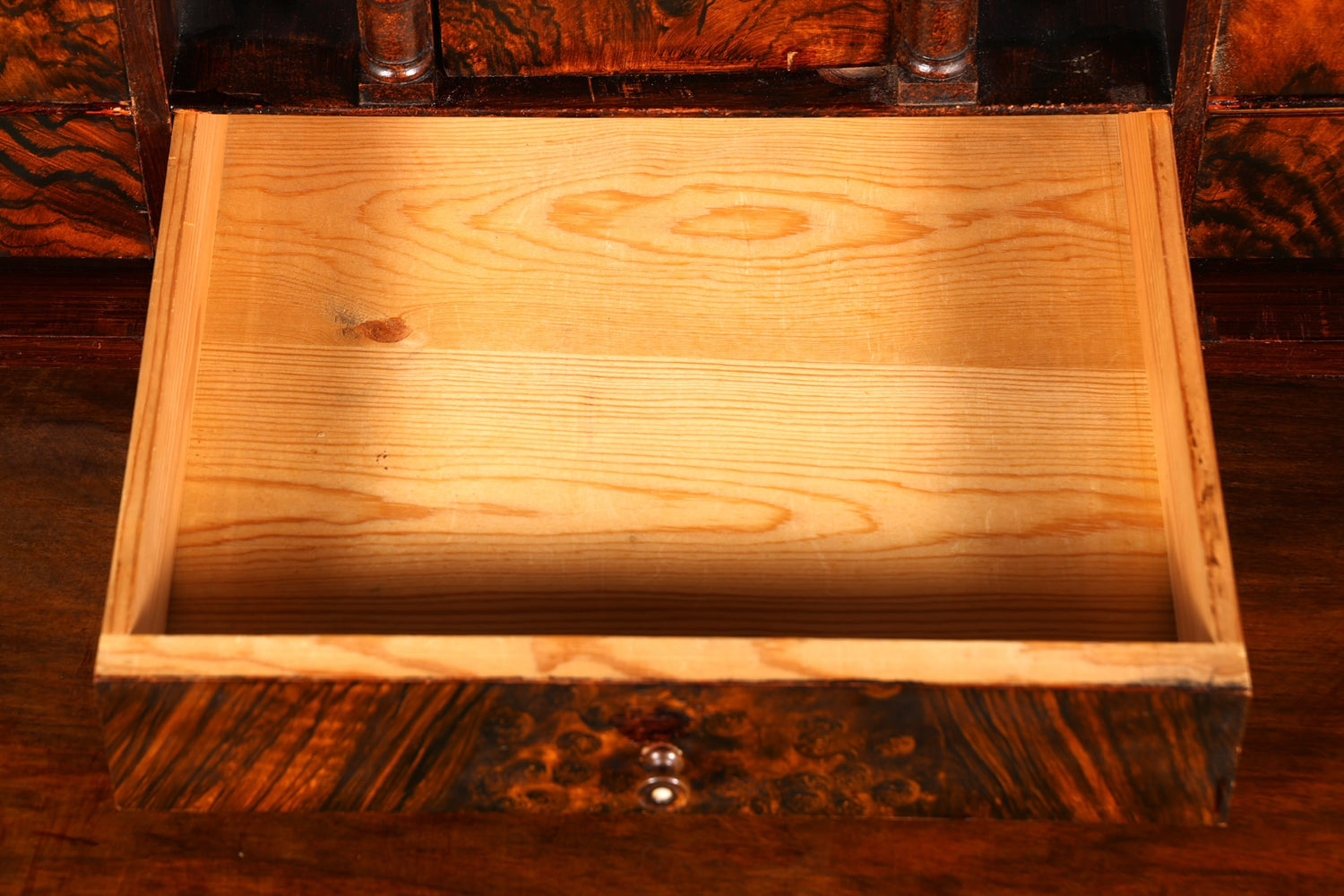 Secrétaire Gründerzeit onirique, commode haute Vertiko, meuble secrétaire Louis Philippe, vers 1880