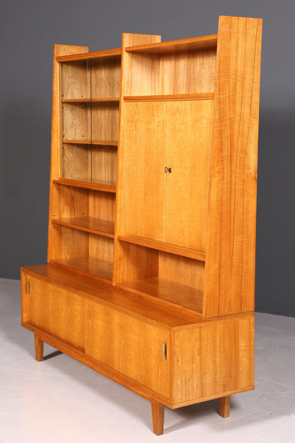 Magnifique meuble XXL style années 50, bibliothèque vintage, présentoir de bibliothèque, étagère en bois