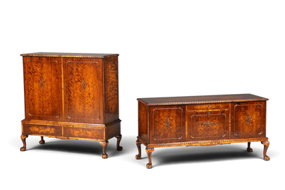 Traumhafter Chippendale Schrank Barock Stil Vertiko Highboard Antik 50s 60s Kommode