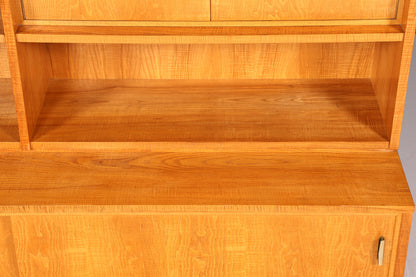 Magnifique meuble XXL style années 50, bibliothèque vintage, présentoir de bibliothèque, étagère en bois