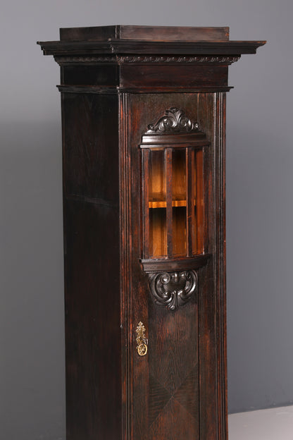 Magnifique vitrine Art nouveau en chêne, bibliothèque ancienne, vaisselier, vitrine, armoire ancienne, 2 sur 2