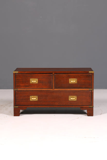 Beautiful Maritime Chest of Drawers, English Military Chest, Linen Dresser, Antique Solid Wood