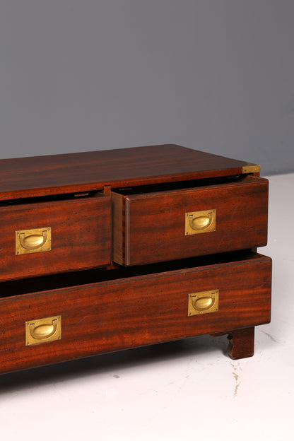 Beautiful Maritime Chest of Drawers, English Military Chest, Linen Dresser, Antique Solid Wood