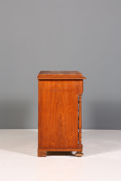 Wunderschöne Gründerzeit Kommode Louis Philippe Nussbaum Schubladen Kommode Sideboard um 1880