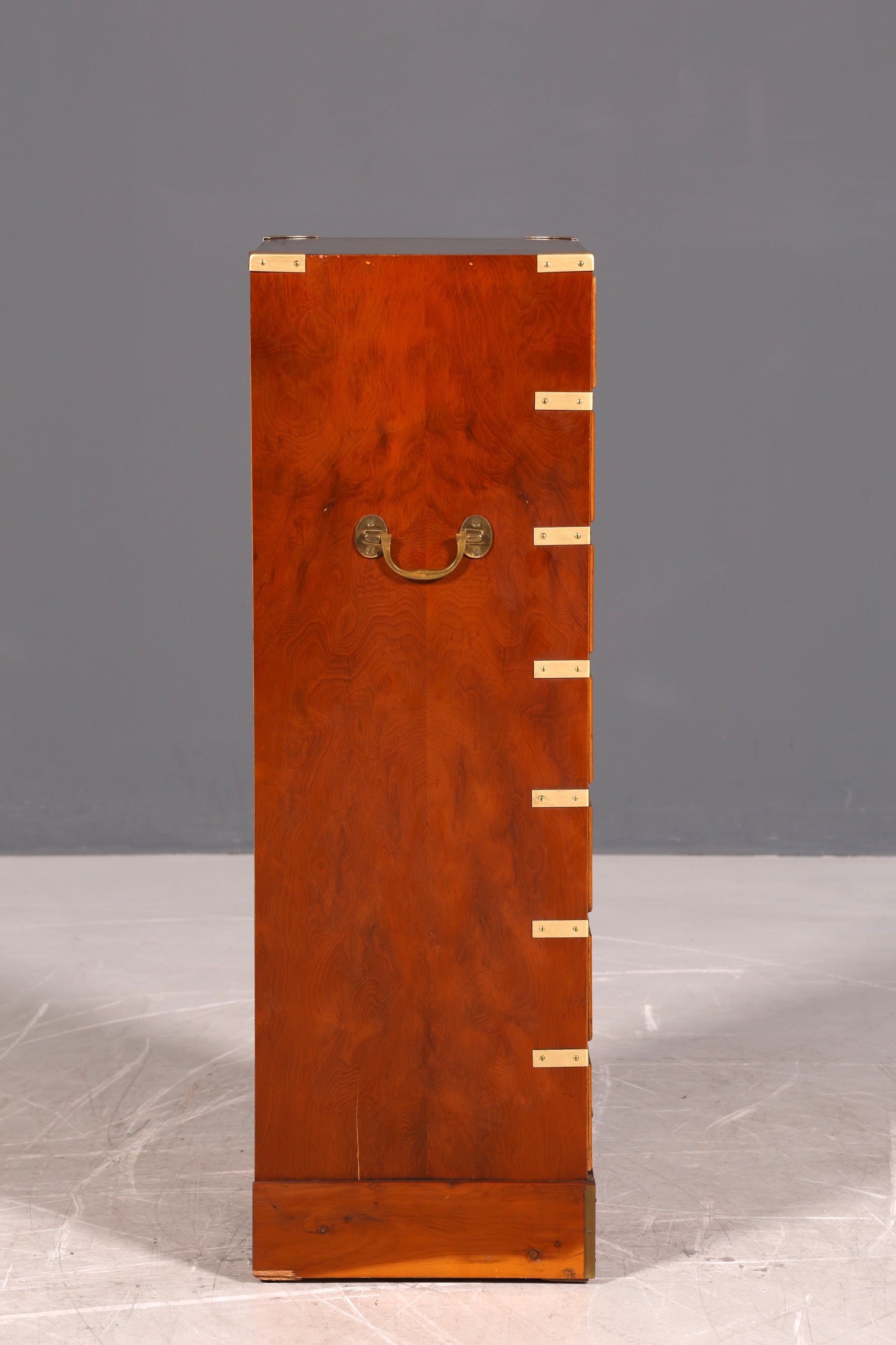Edle Schmale Maritime Vertiko Englisch Military Chest Kommode Antik Kolonialstil