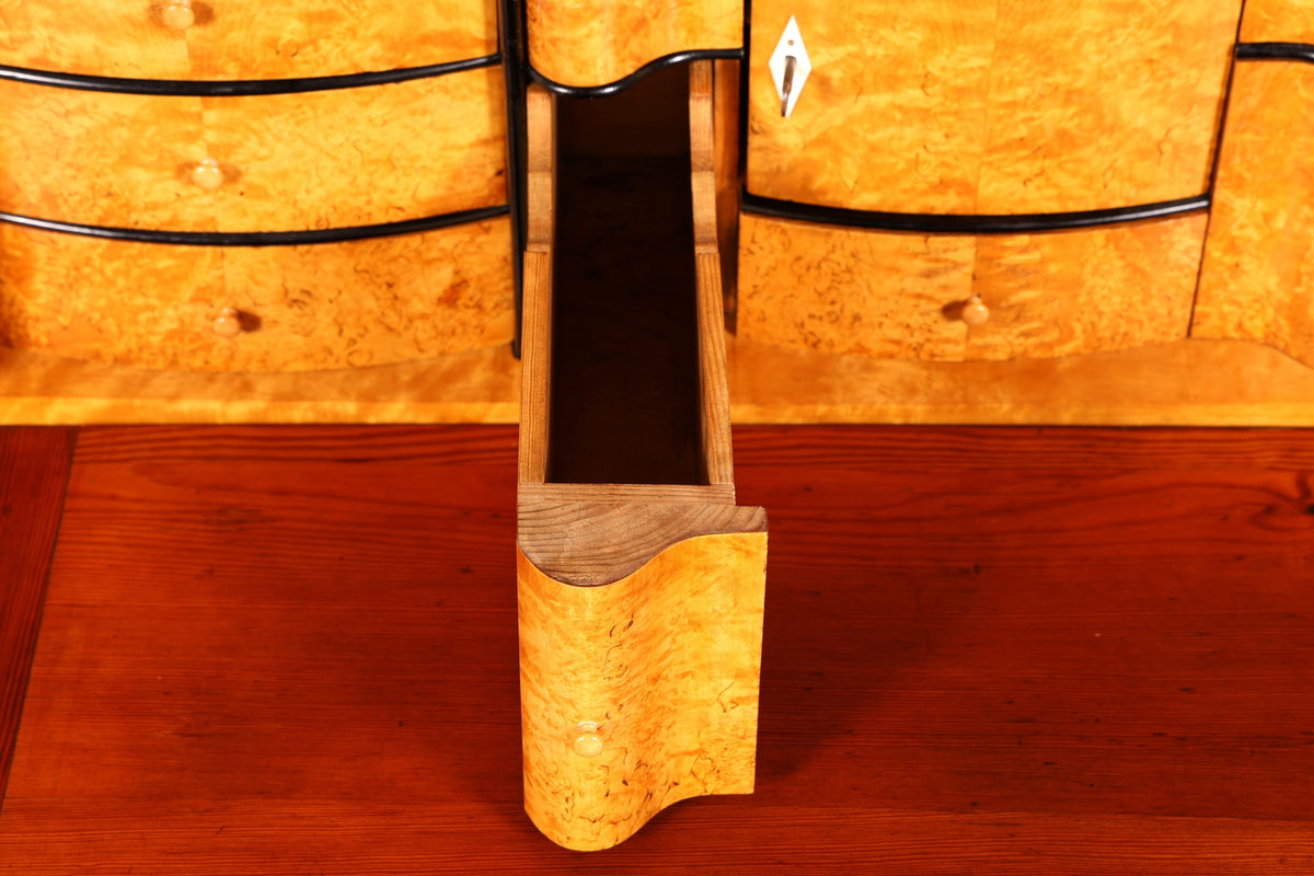Élégant secrétaire Biedermeier, meuble Vertiko, commode Louis-Philippe, commode à tiroirs, meuble ancien vintage