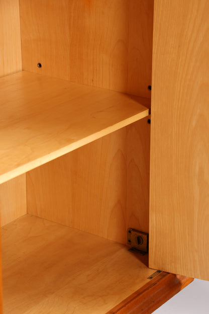 Meuble impressionnant réalisé par Leo Bub pour Bub Wertmöbel, armoire haute, classeur de style mid-century, armoire à linge