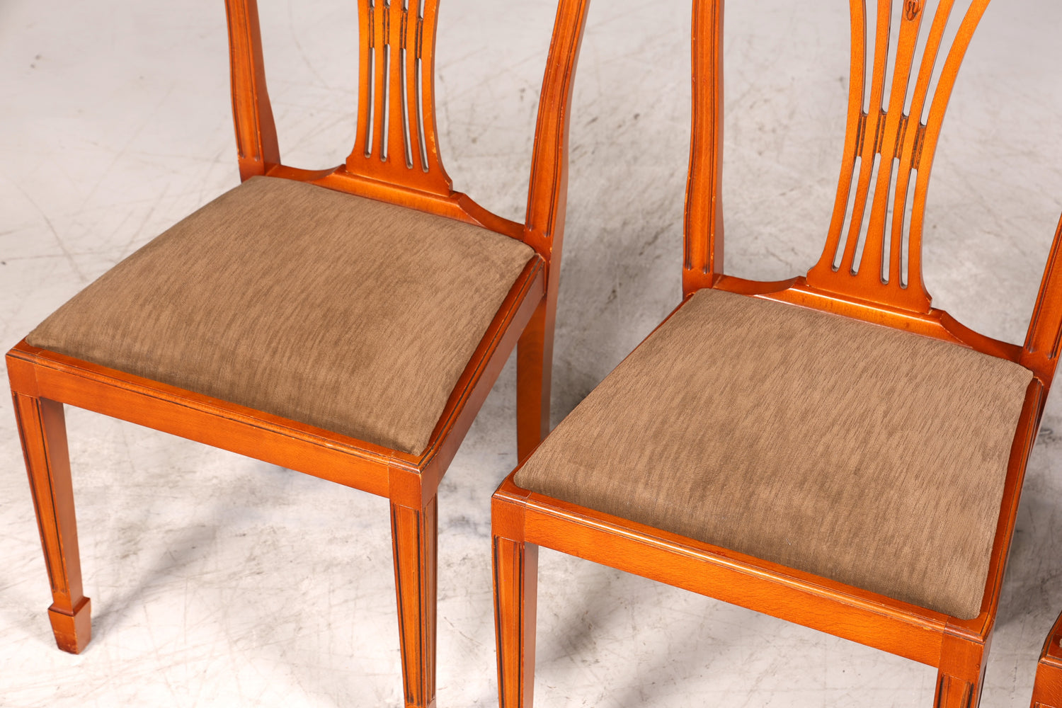 4x Wunderschöne Englische Stühle im Hepplewithe Stil Englisch Dining Chairs Küchenstühle Stuhlset