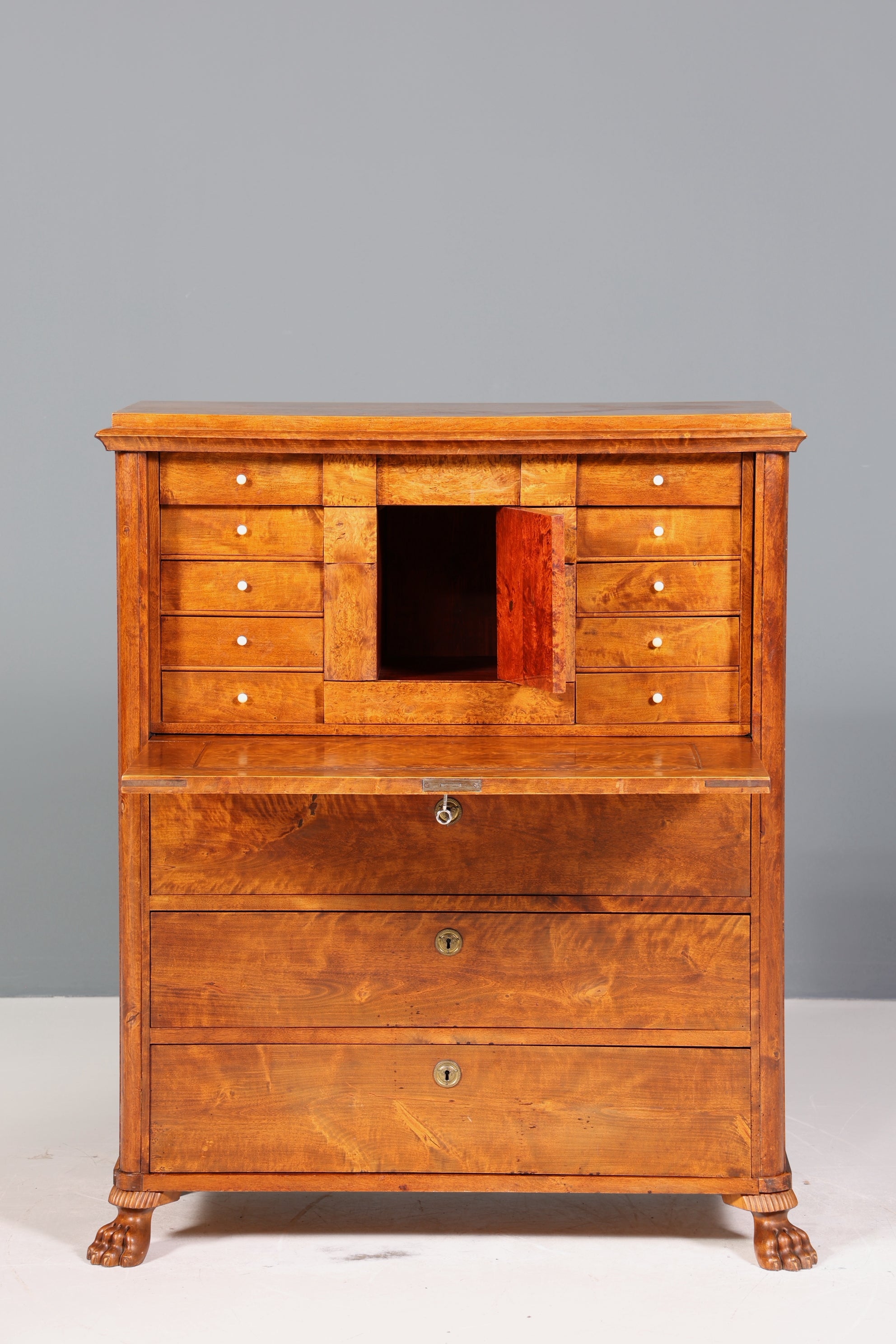 Edler Biedermeier Sekretär Vertiko Antik Kommode Louis Philippe Schreibkommode Schreibtisch