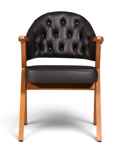Luxuriöser "Manchester Black" Stuhl Chesterfield Stil  Bürostuhl Esszimmerstuhl Lounge Stuhl
