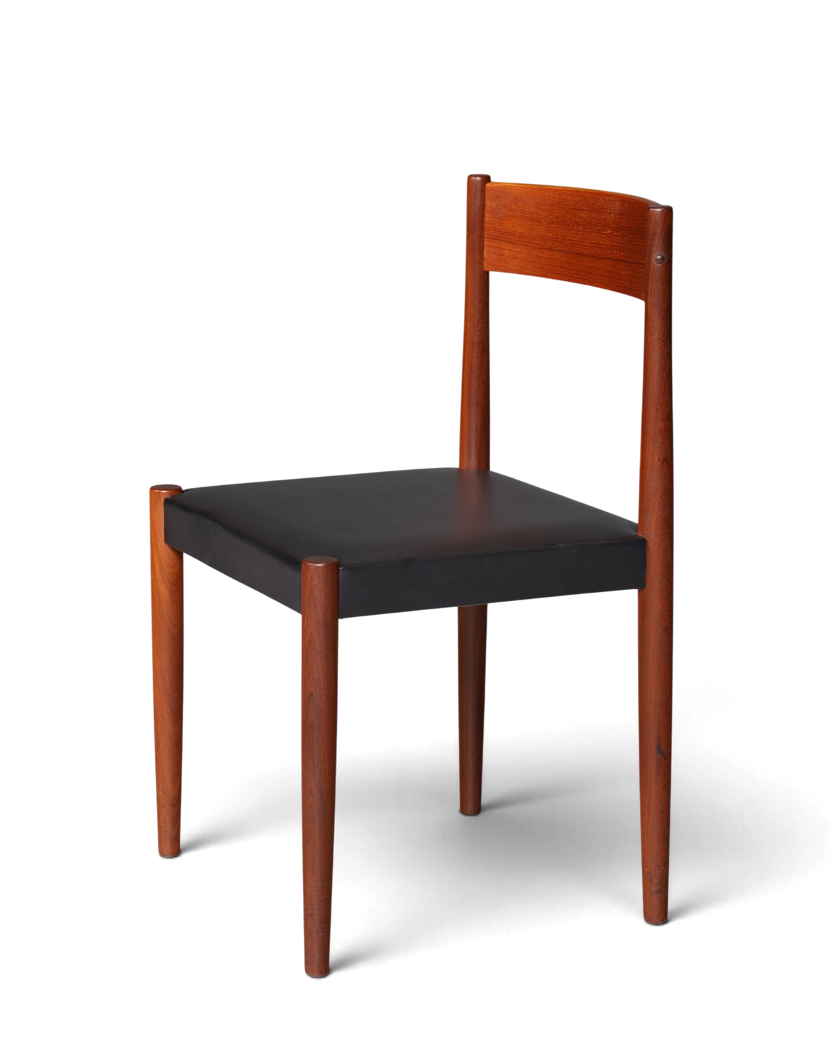 Schlichter Mid Century Stuhl Palisander Retro Sekretär Stuhl echt Leder Danish Design Küchenstuhl 1 von 2