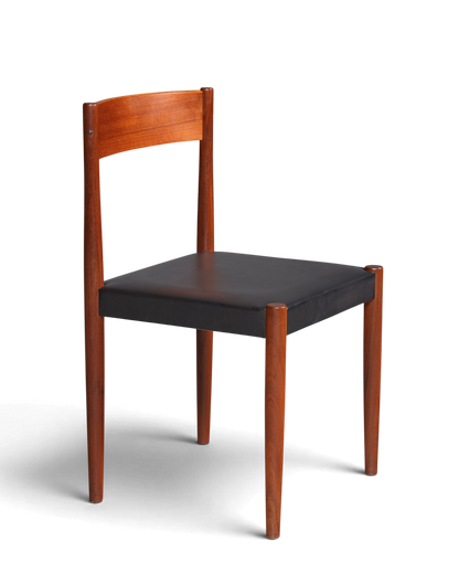 Schlichter Mid Century Stuhl Palisander Retro Sekretär Stuhl echt Leder Danish Design Küchenstuhl 1 von 2
