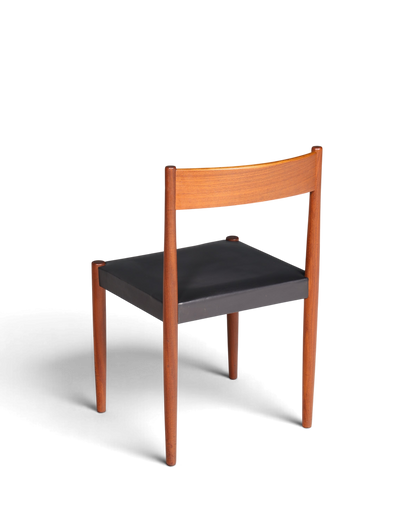 Schlichter Mid Century Stuhl Palisander Retro Sekretär Stuhl echt Leder Danish Design Küchenstuhl 2 von 2