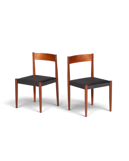 Schlichter Mid Century Stuhl Palisander Retro Sekretär Stuhl echt Leder Danish Design Küchenstuhl 1 von 2