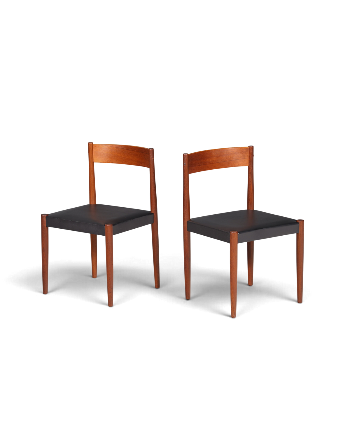 Schlichter Mid Century Stuhl Palisander Retro Sekretär Stuhl echt Leder Danish Design Küchenstuhl 2 von 2