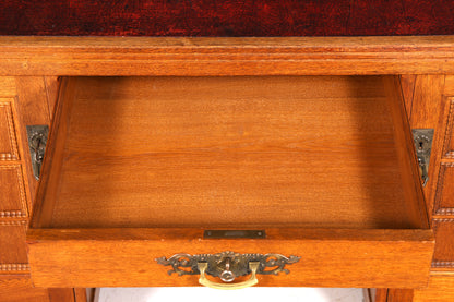 Wunderschöner Jugendstil Schreibtisch Eiche Echt Holz Bürotisch Office Table Antik Vintage