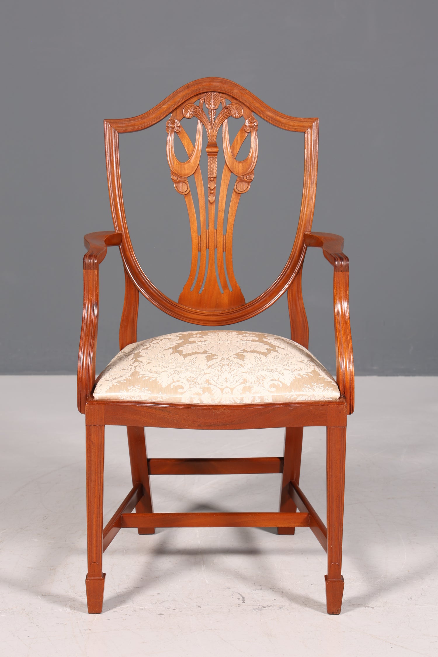 Magnifique fauteuil anglais en if, chaise de secrétaire ancienne, fauteuil rembourré britannique, 2 sur 2