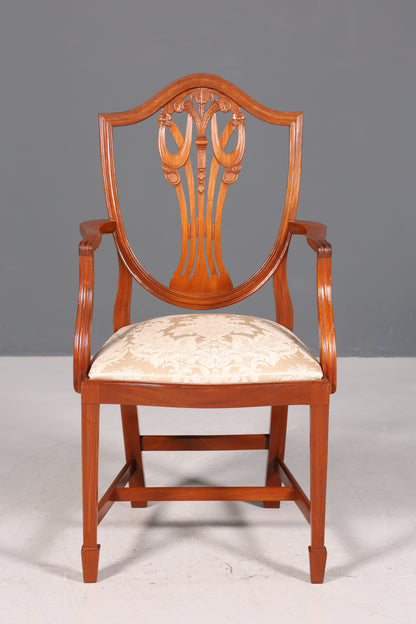 Magnifique fauteuil anglais en if, chaise de secrétaire ancienne, fauteuil rembourré britannique, 2 sur 2