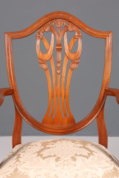 Magnifique fauteuil anglais en if, chaise de secrétaire ancienne, fauteuil rembourré britannique, 2 sur 2