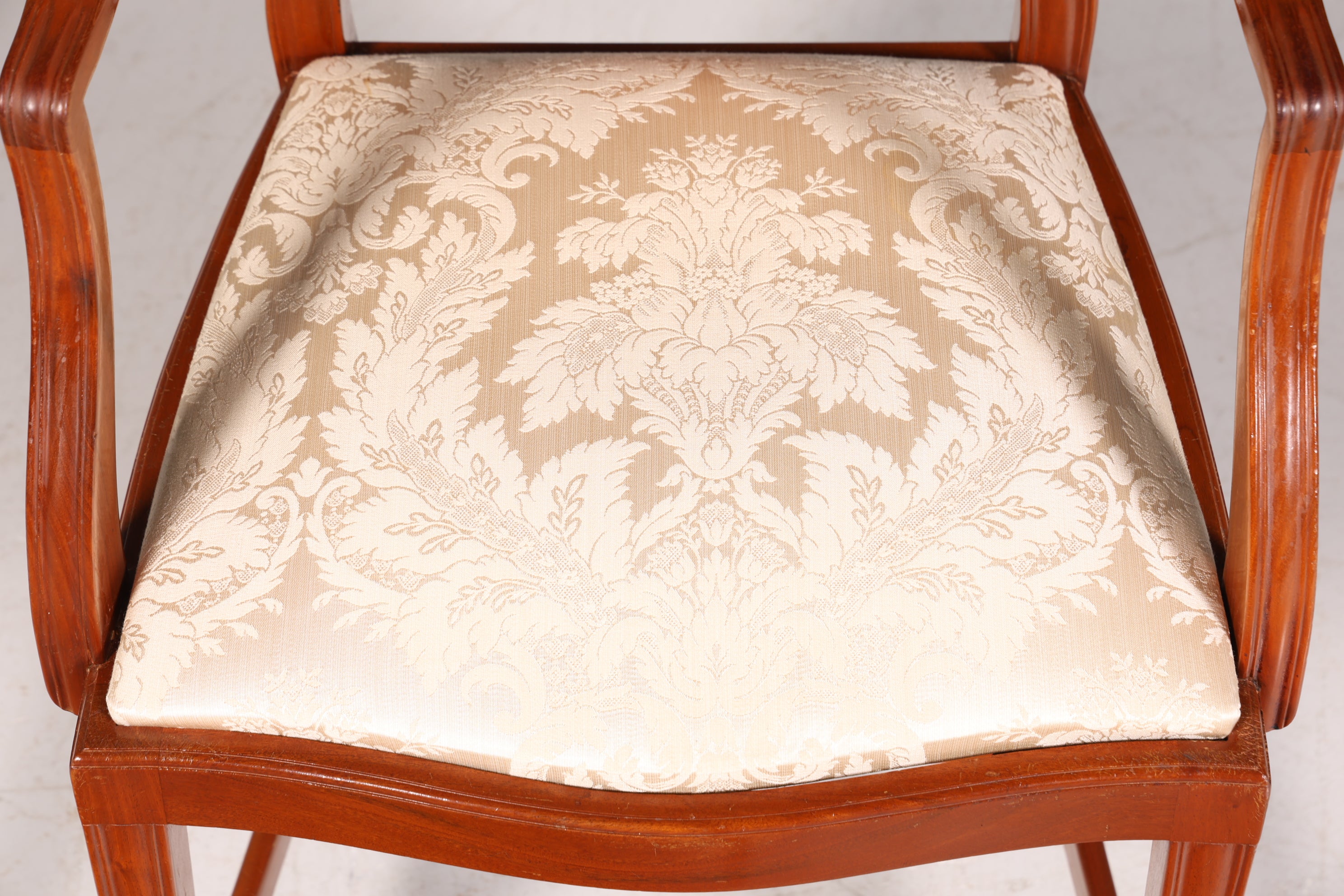 Magnifique fauteuil anglais en if, chaise de secrétaire ancienne, fauteuil rembourré britannique, 2 sur 2