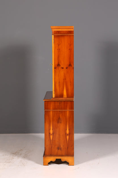 Traumhafte Englische Vitrine Eiche Holz Bibliothek Bücherschrank Buffet Vitrinenschrank Antik Vintage